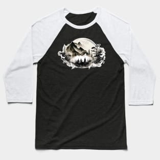 Ancient Misty Mountains Baseball T-Shirt